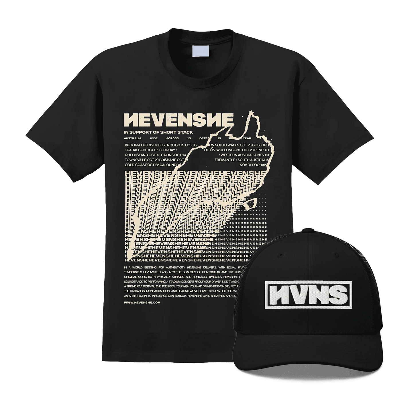 Hevenshe Tour Bundle (Tee and Hat)
